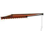 Retractable Awning Orange and Brown 3x2.5 m Fabric and Aluminium