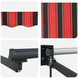 Retractable Awning Orange and Brown 3x2.5 m Fabric and Aluminium - Low Angle