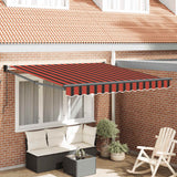 Retractable Awning Orange and Brown 3x2.5 m Fabric and Aluminium