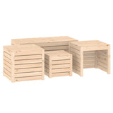 4 Piece Garden Box Set Solid Wood Pine - Front View