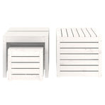 4 Piece Garden Box Set White Solid Wood Pine