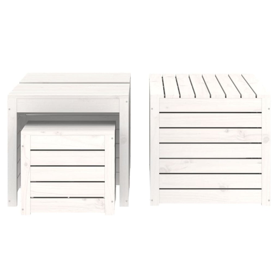 4 Piece Garden Box Set White Solid Wood Pine