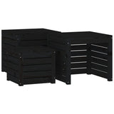 4 Piece Garden Box Set Black Solid Wood Pine - Extra Image