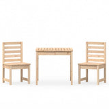 3 Piece Garden Bistro Set Solid Wood Pine