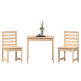 3 Piece Garden Bistro Set Solid Wood Pine - Top-Down View