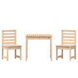 3 Piece Garden Bistro Set Solid Wood Pine - 45-Degree Angle