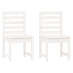 3 Piece Garden Bistro Set White Solid Wood Pine