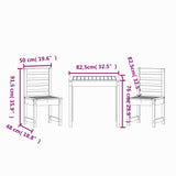 3 Piece Garden Bistro Set White Solid Wood Pine