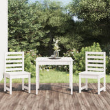3 Piece Garden Bistro Set White Solid Wood Pine
