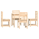 5 Piece Garden Dining Set Solid Wood Pine - 45-Degree Angle