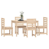 5 Piece Garden Dining Set Solid Wood Pine - Top-Down View