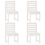 5 Piece Garden Dining Set White Solid Wood Pine
