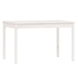 5 Piece Garden Dining Set White Solid Wood Pine - Close-Up Angle