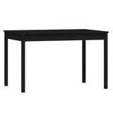 5 Piece Garden Dining Set Black Solid Wood Pine - Close-Up Angle