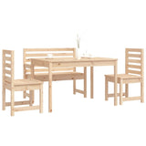 4 Piece Garden Dining Set Solid Wood Pine - Top-Down View