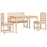 4 Piece Garden Dining Set Solid Wood Pine - 45-Degree Angle