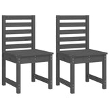 4 Piece Garden Dining Set Grey Solid Wood Pine - Rear View