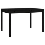 4 Piece Garden Dining Set Black Solid Wood Pine - Low Angle