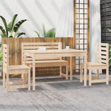 4 Piece Garden Dining Set Solid Wood Pine - Side View