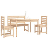 4 Piece Garden Dining Set Solid Wood Pine - Top-Down View