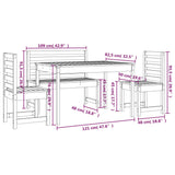 4 Piece Garden Dining Set Solid Wood Pine - Extra Image