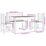 4 Piece Garden Dining Set Grey Solid Wood Pine - Extra Image