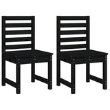 4 Piece Garden Dining Set Black Solid Wood Pine - Rear View