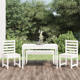 4 Piece Garden Dining Set White Solid Wood Pine