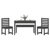 4 Piece Garden Dining Set Grey Solid Wood Pine - Top-Down View