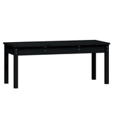 4 Piece Garden Dining Set Black Solid Wood Pine - Close-Up Angle