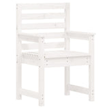 7 Piece Garden Dining Set White Solid Wood Pine - Close-Up Angle