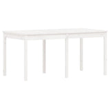 7 Piece Garden Dining Set White Solid Wood Pine