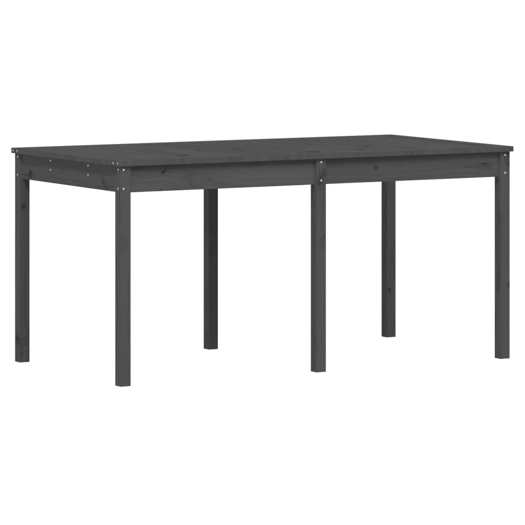 7 Piece Garden Dining Set Grey Solid Wood Pine