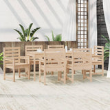 7 Piece Garden Dining Set Solid Wood Pine - Side View