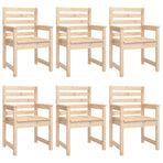 7 Piece Garden Dining Set Solid Wood Pine