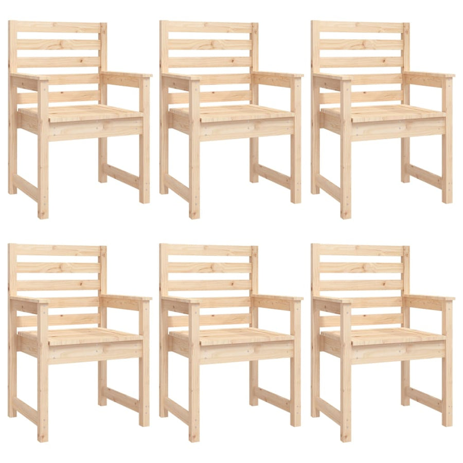 7 Piece Garden Dining Set Solid Wood Pine