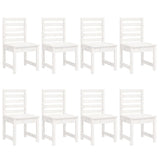 11 Piece Garden Dining Set White Solid Wood Pine