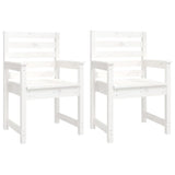 11 Piece Garden Dining Set White Solid Wood Pine - Close-Up Angle