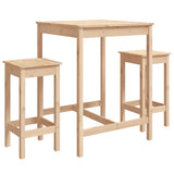 3 Piece Garden Bar Set Solid Wood Pine - Front View