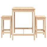 3 Piece Garden Bar Set Solid Wood Pine - Top-Down View