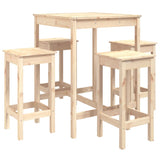 5 Piece Garden Bar Set Solid Wood Pine - Front View