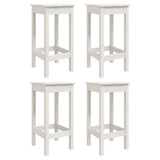5 Piece Garden Bar Set White Solid Wood Pine - Rear View