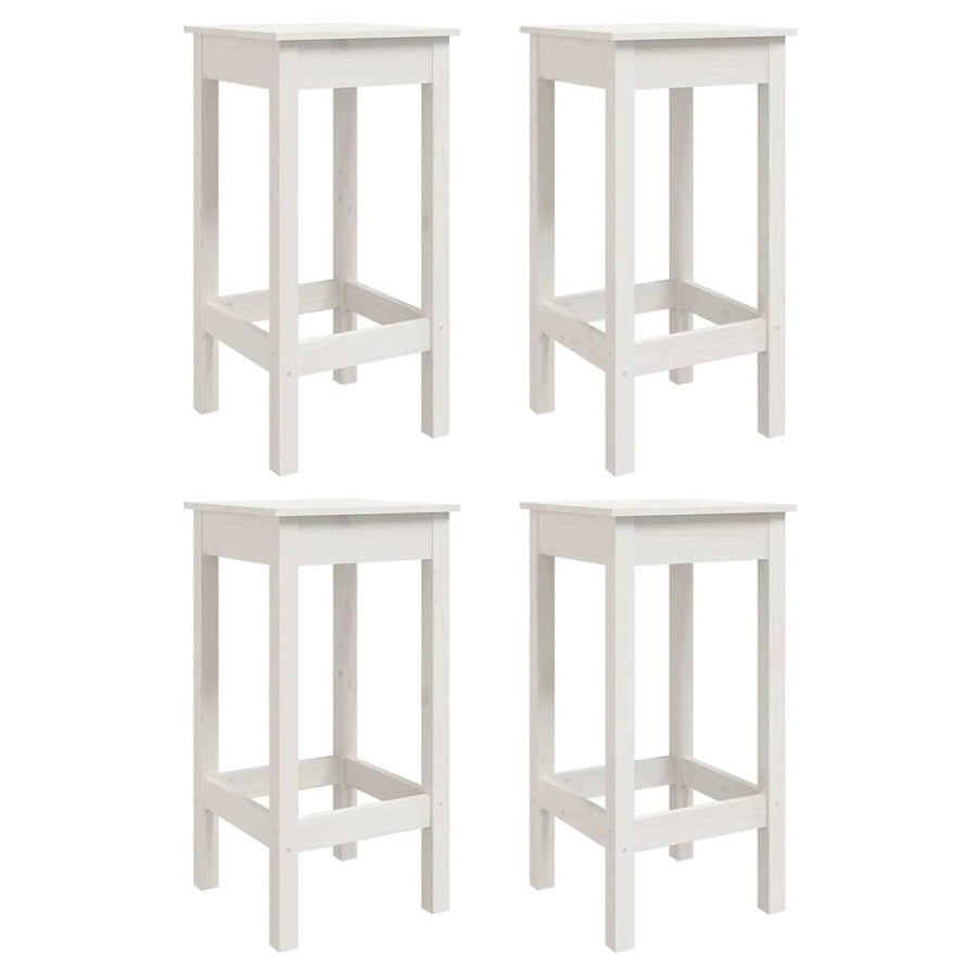 5 Piece Garden Bar Set White Solid Wood Pine