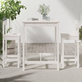 3 Piece Garden Bar Set White Solid Wood Pine - Side View
