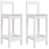3 Piece Garden Bar Set White Solid Wood Pine
