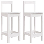 3 Piece Garden Bar Set White Solid Wood Pine
