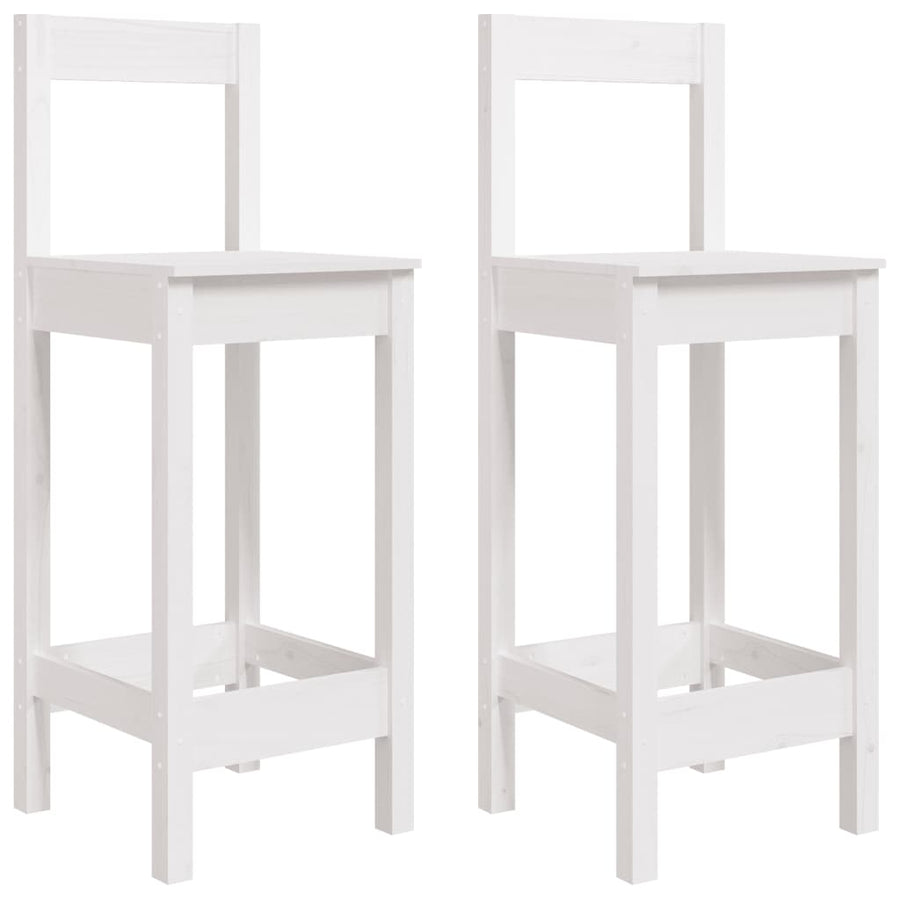 3 Piece Garden Bar Set White Solid Wood Pine