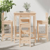 5 Piece Garden Bar Set Solid Wood Pine - Side View