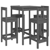 5 Piece Garden Bar Set Grey Solid Wood Pine