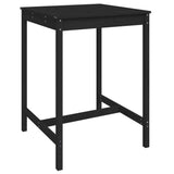 5 Piece Garden Bar Set Black Solid Wood Pine - Low Angle